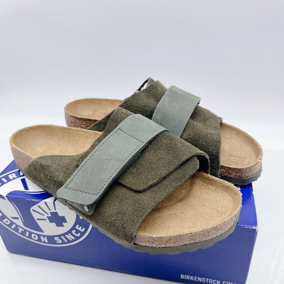 Birkenstock Kyoto Sandal Thyme Green Suede Leather EU 44 Mens US - Main Image